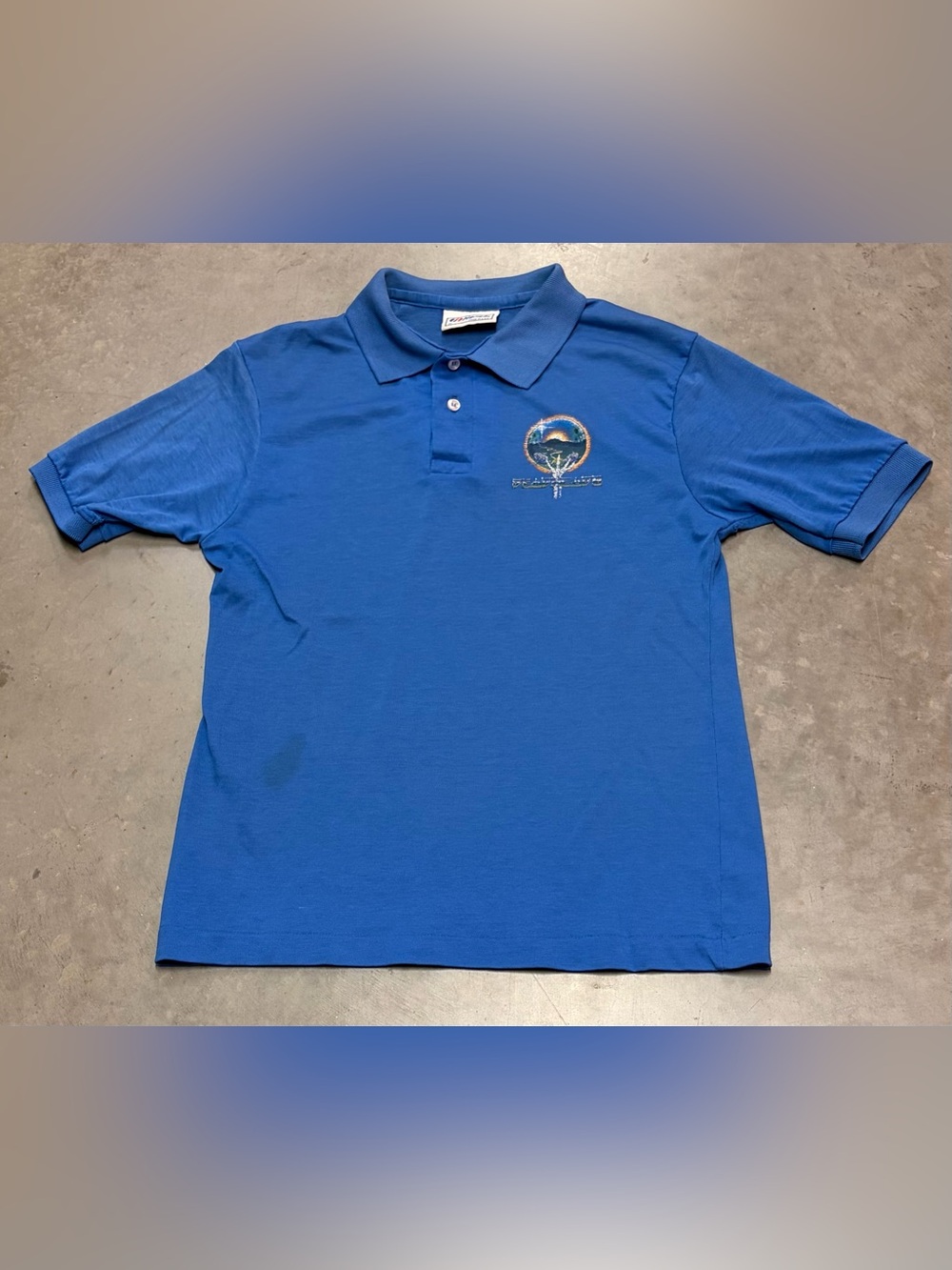 Vintage Hanes Grateful Dead Hawaii Blue Short-Sleeve Polo Shirt AS IS